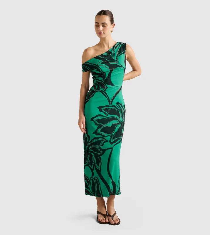 GISELLA Printed Tipped Mesh Midi Dress